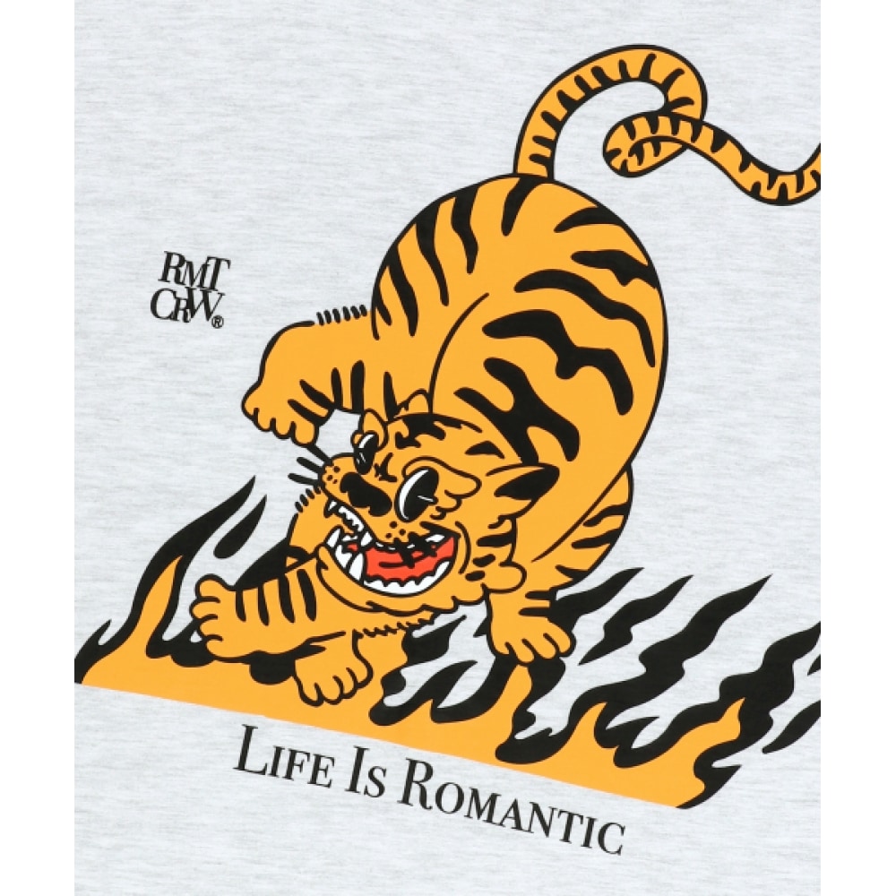 ロマンティッククラウンブレイズリルタイガー Tシャツ_ライトグレー mdprevattcaulkingandwaterproofing.com