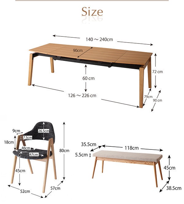 500021715105914 スライド伸縮ダイニングシリ... : 家具・インテリア : 北欧デザイン 安い特価