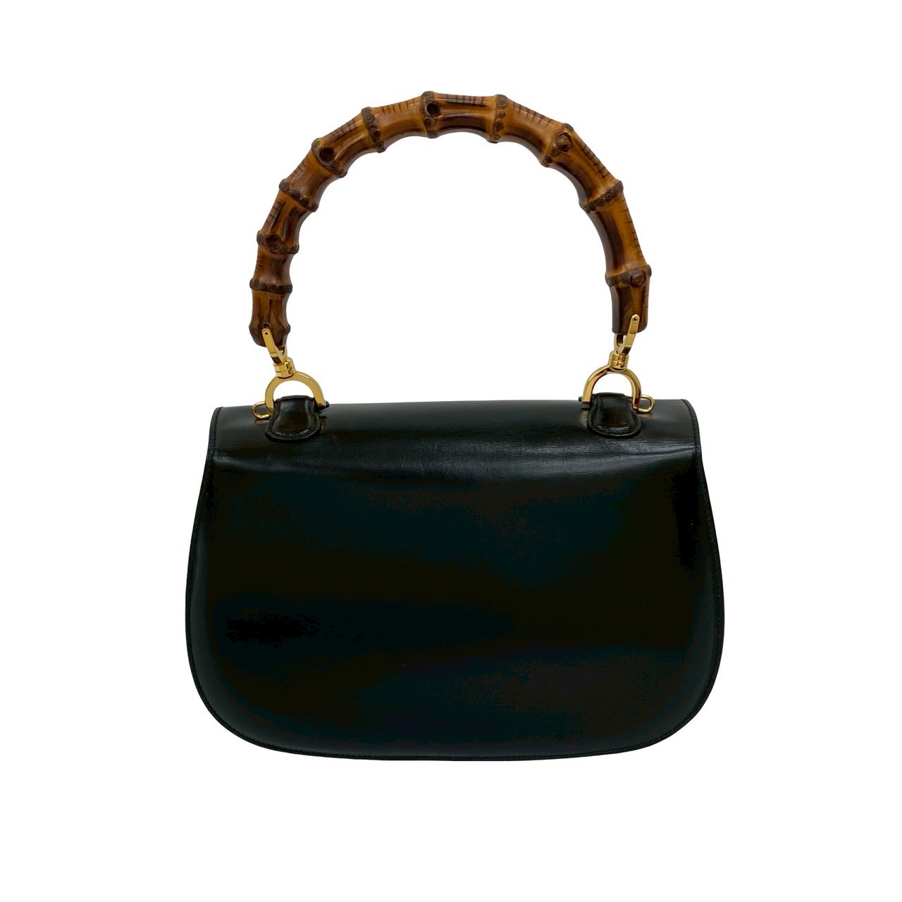 ヴィンテージ バンブー ターンロックハンドバッグ レザー バンブー ブラック 55734 ヴィンテージ バンブー ターンロックハンドバッグ レザー バンブー ブラック 55734