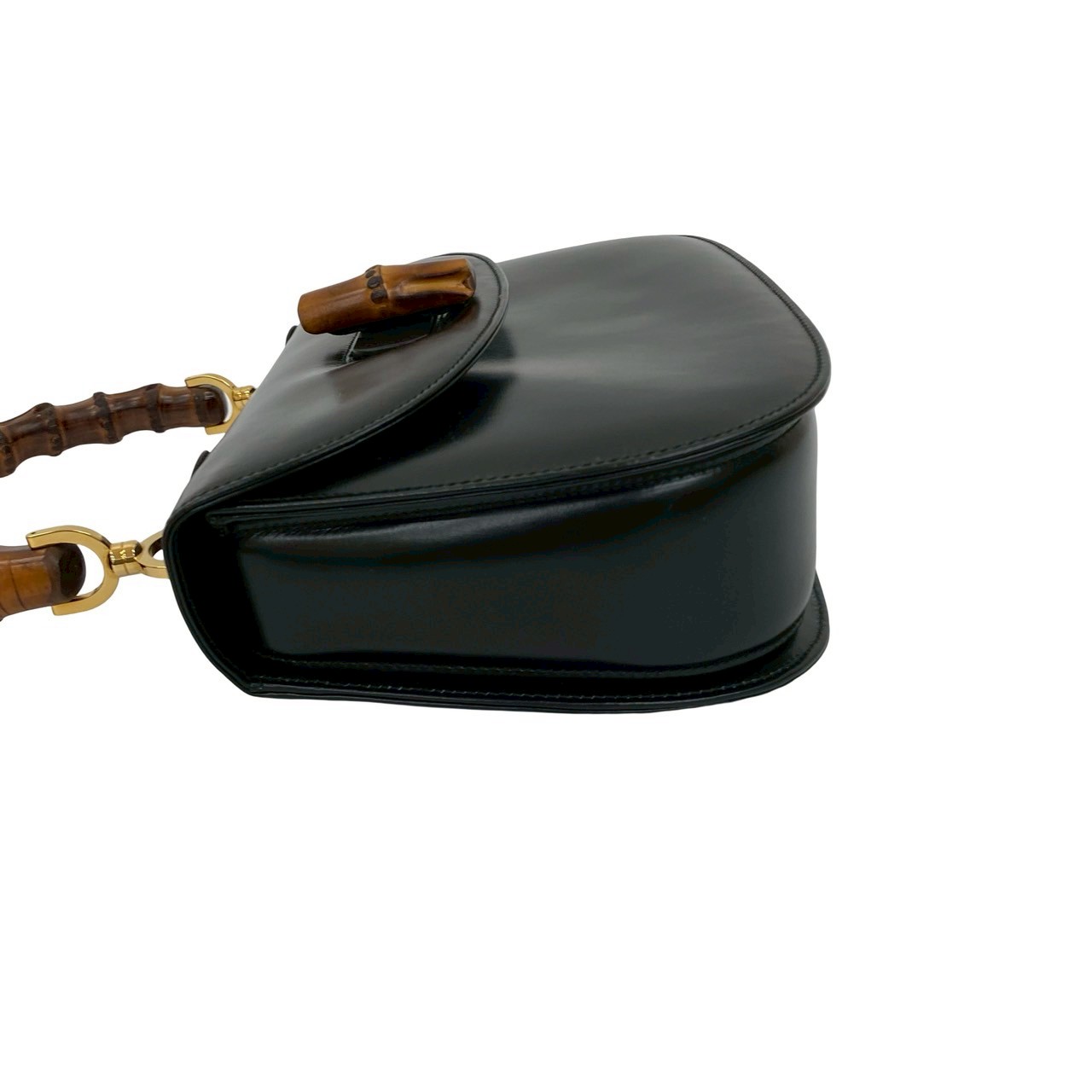 ヴィンテージ バンブー ターンロックハンドバッグ レザー バンブー ブラック 55734 ヴィンテージ バンブー ターンロックハンドバッグ レザー バンブー ブラック 55734