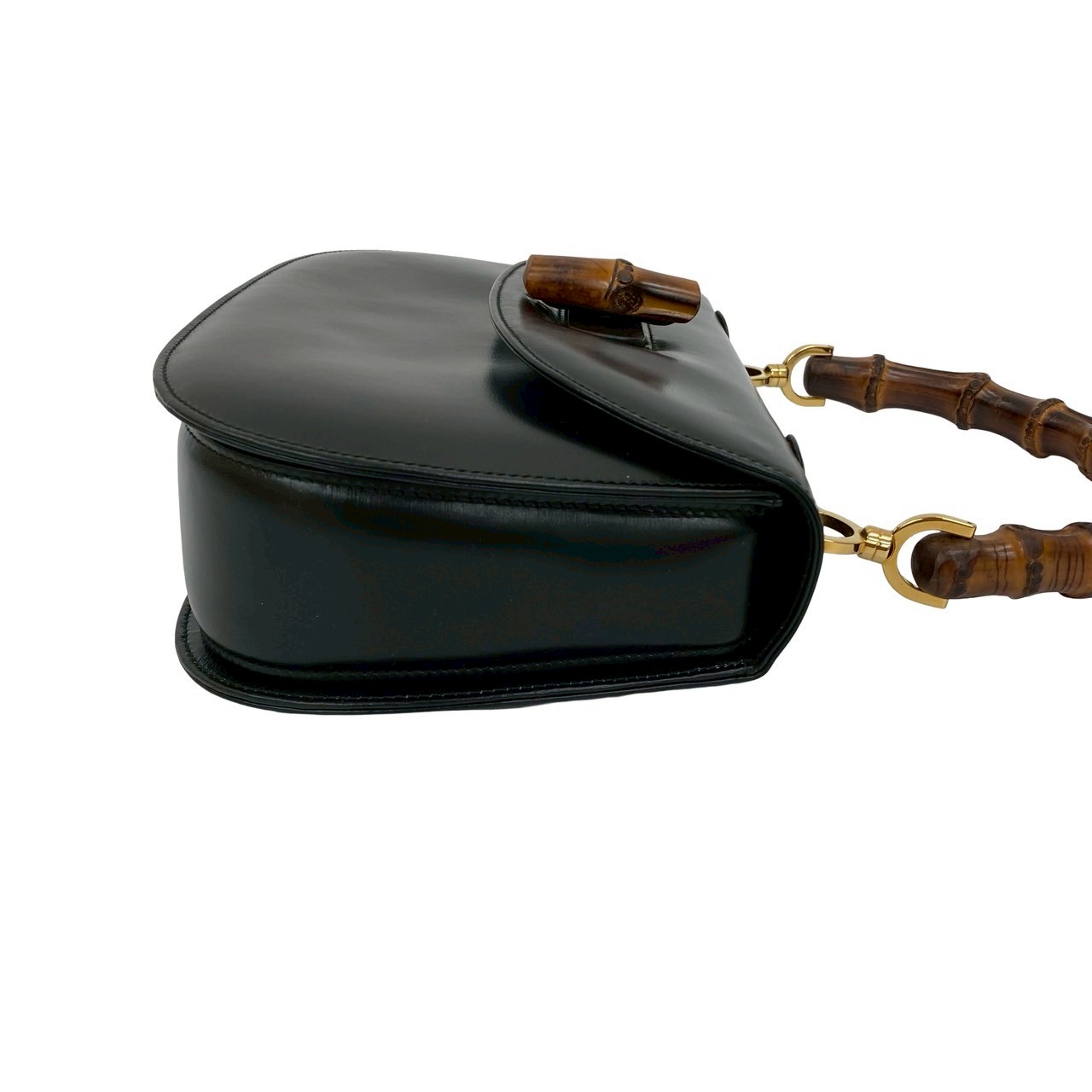 ヴィンテージ バンブー ターンロックハンドバッグ レザー バンブー ブラック 55734 ヴィンテージ バンブー ターンロックハンドバッグ レザー バンブー ブラック 55734