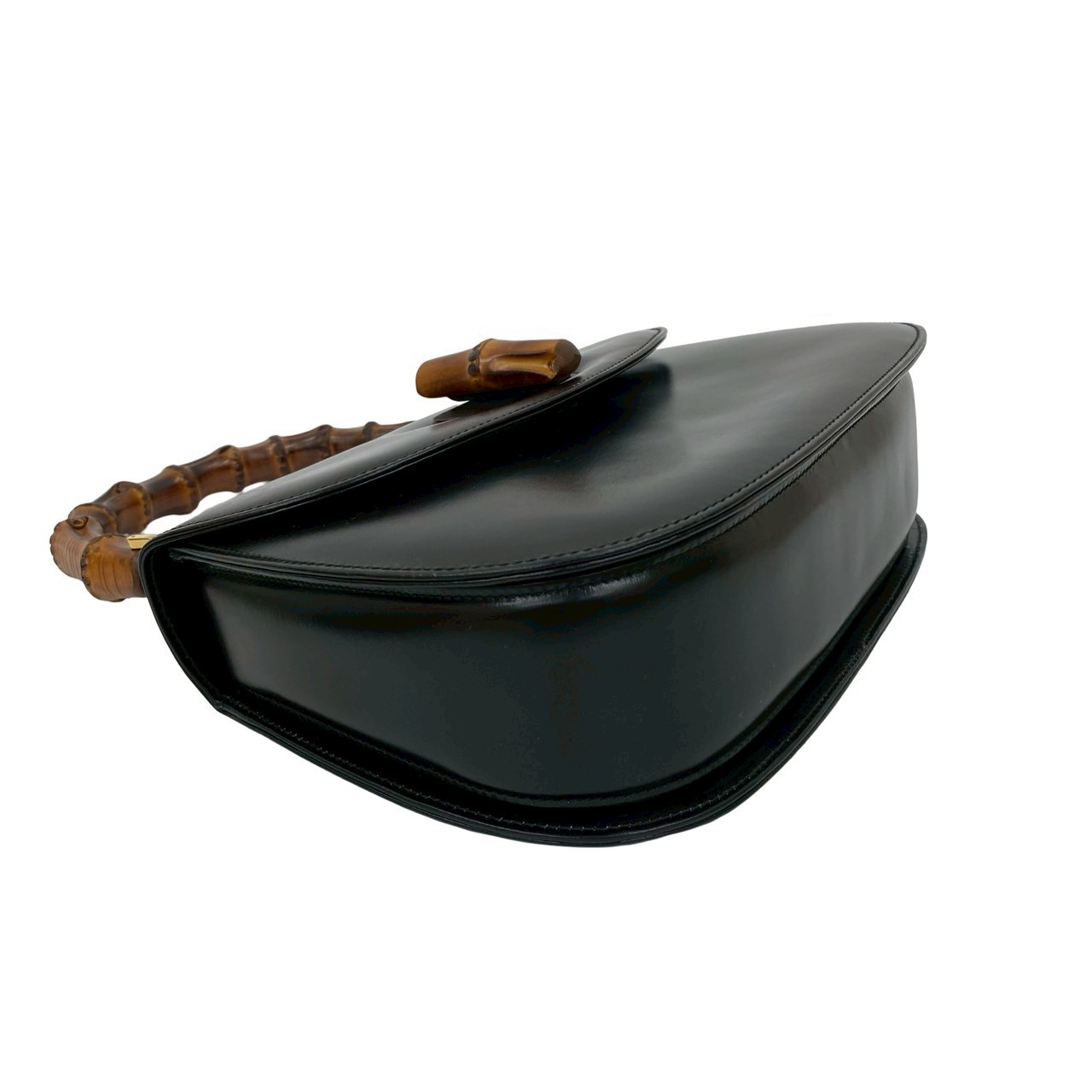 ヴィンテージ バンブー ターンロックハンドバッグ レザー バンブー ブラック 55734 ヴィンテージ バンブー ターンロックハンドバッグ レザー バンブー ブラック 55734