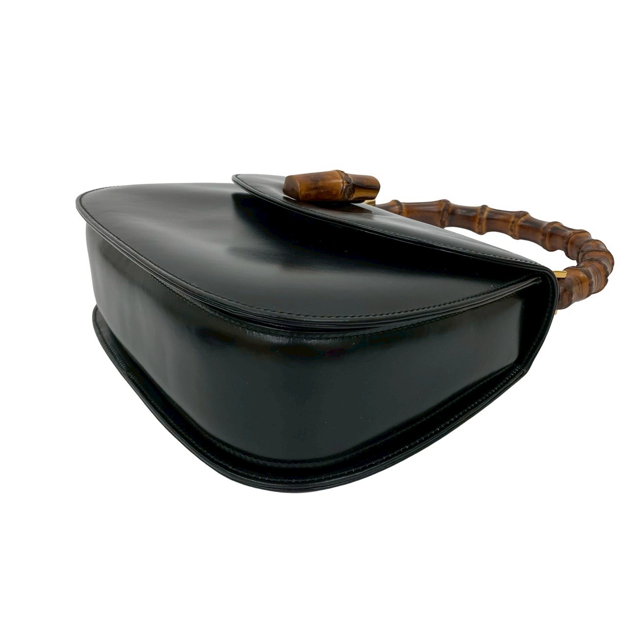 ヴィンテージ バンブー ターンロックハンドバッグ レザー バンブー ブラック 55734 ヴィンテージ バンブー ターンロックハンドバッグ レザー バンブー ブラック 55734