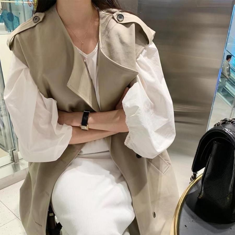 ロングジレ レディース 春 リボン 2点セット トップス アウター おしゃれ 無地 袖なし 重ね着 ウエストマーク 前開き 秋 黒 楽天市場】ベスト ジレ レディース 春夏 トップス ベストジレ