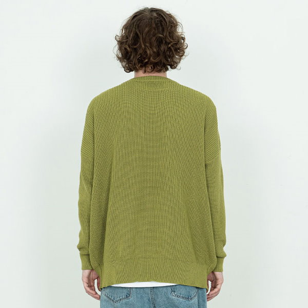 【TXT ヨンジュン着用】正規品 DAILY ROUND KNIT シンプル ストリート ロゴ 無地 長袖 プルオーバー コットン 韓国ファッション  韓国ブランド【韓国発送/海外通販/関税込】