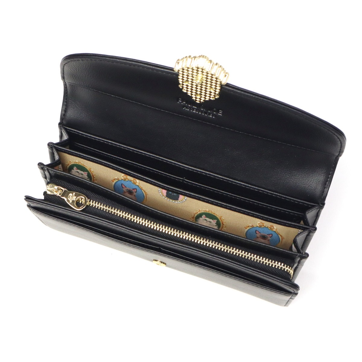 長財布 ブランド 大容量 かぶせ 財布 カード 小銭入れ 合皮 かわいい 可愛い おしゃれ 上品 猫 ねこ CAT BROOCH かぶせ束入れ PJA-W1171 長財布 ブランド 大容量 かぶせ 財布 カード 小銭入れ 合皮 かわいい 可愛い おしゃれ 上品 猫 ねこ CAT BROOCH かぶせ束入れ PJA-W1171