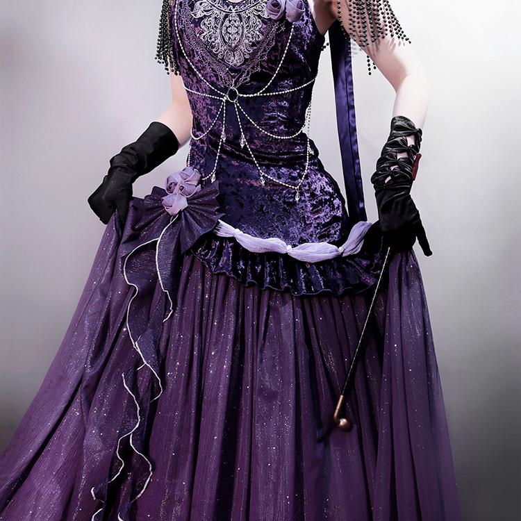 【フルセット】紫藤夜曲lolitaワンピースロリータ誕生日パーティードレスドレスレディース 【フルセット】紫藤夜曲lolitaワンピースロリータ誕生日パーティードレスドレスレディース