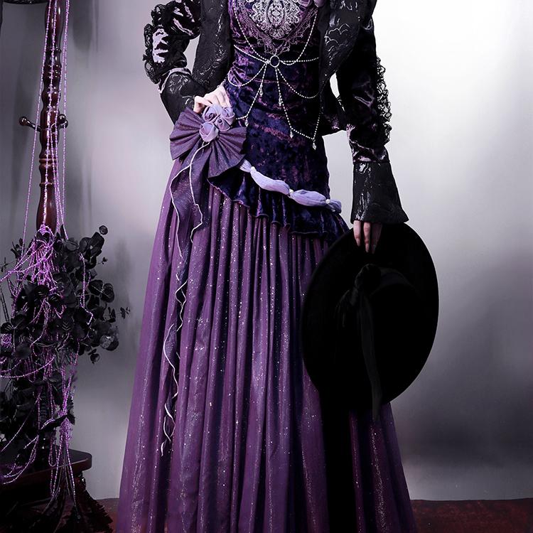 【フルセット】紫藤夜曲lolitaワンピースロリータ誕生日パーティードレスドレスレディース 【フルセット】紫藤夜曲lolitaワンピースロリータ誕生日パーティードレスドレスレディース