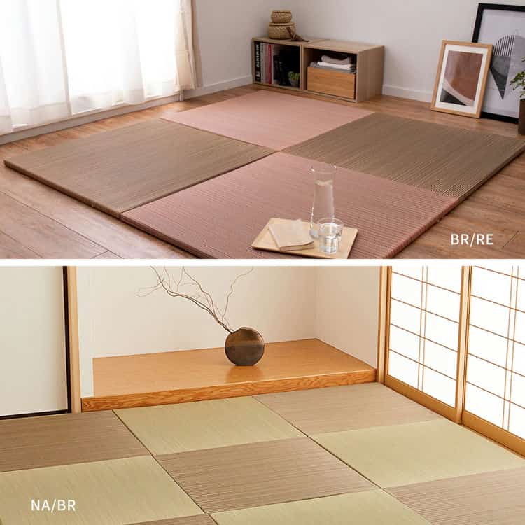 同色6枚セット 置き畳 綾川 (あやかわ) 約82×82×2.5cm 6枚入 縁なし へりなし畳 フロア畳 ユニット畳 滑り止め付き 北海道追加送料 沖縄離島はお届け不可 メーカーより直送