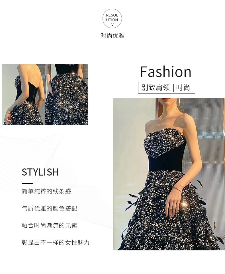 【2枚購入で 3oo円OFF!】女性のブラックドレス2025は通常ホストバンケットの気質冬のドレスロングスタイルを着ることができます 【2枚購入で 3oo円OFF!】女性のブラックドレス2025は通常ホストバンケットの気質冬のドレスロングスタイルを着ることができます