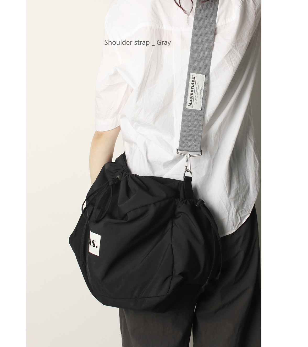 MASMARULEZ] [ストラップ選択] Daily string bobu bag _ Black