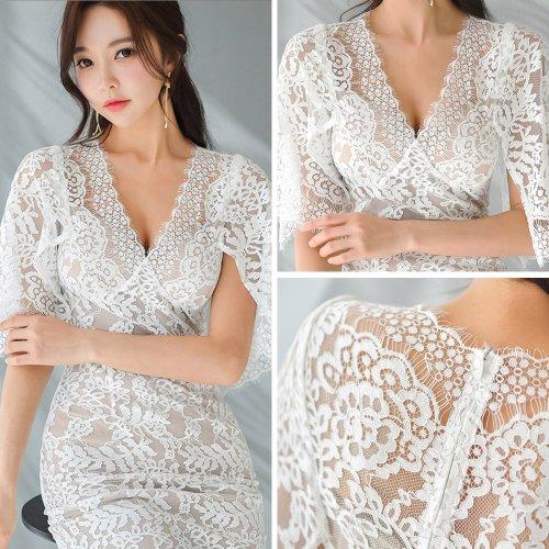 キャバドレス ナイトドレス ミディアムドレス ハイウエスト タイト ワンピース 花柄 Vネック 総レース 切り替え レディース グラシア キャバドレス ナイトドレス ミディアムドレス ハイウエスト タイト ワンピース 花柄 Vネック 総レース 切り替え レディース グラシア