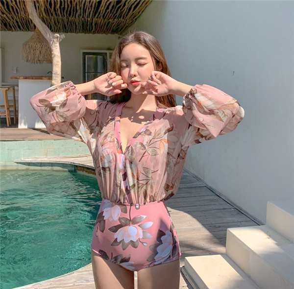 ペア水着 カップル ビキニ 女性用 男性用 ペア 花柄 オールインワン 透け感 水着 ワンピー 体型カバー カップルお揃い 着痩せ 素敵 オシ