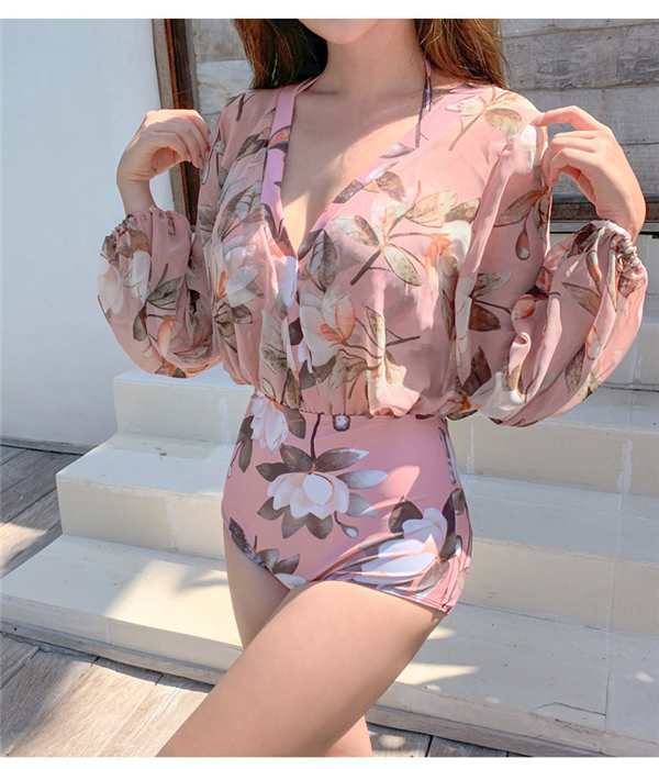 ペア水着 カップル ビキニ 女性用 男性用 ペア 花柄 オールインワン 透け感 水着 ワンピー 体型カバー カップルお揃い 着痩せ 素敵 オシ