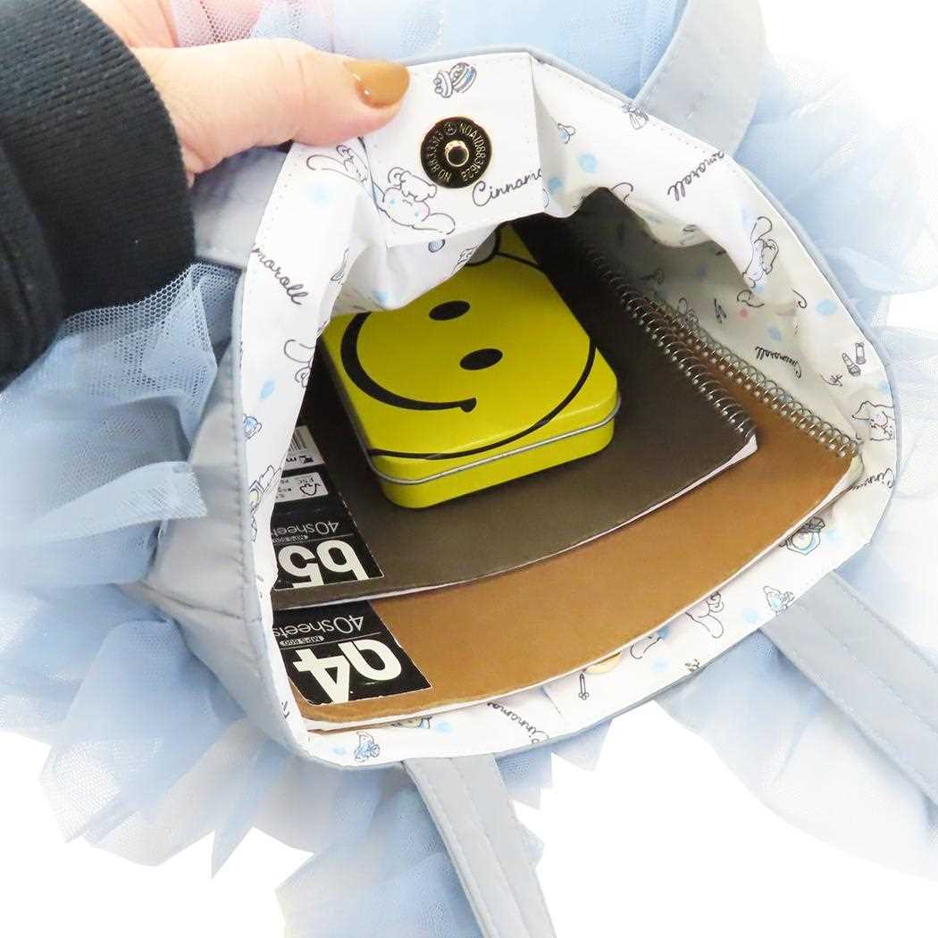 シナモロール トートバッグ チュールトートバッグ サンリオ キャラクター グッズ シナモロール トートバッグ チュールトートバッグ サンリオ キャラクター グッズ