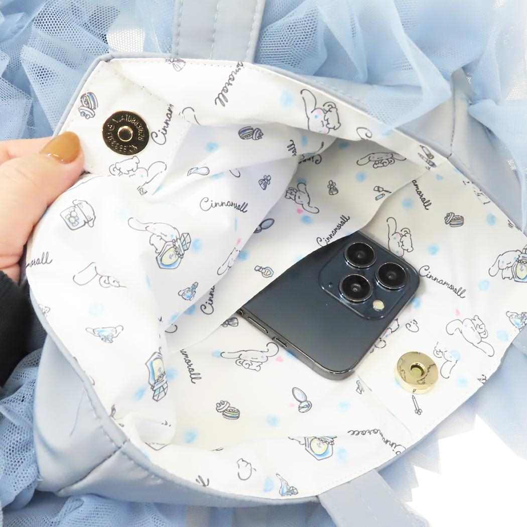 シナモロール トートバッグ チュールトートバッグ サンリオ キャラクター グッズ シナモロール トートバッグ チュールトートバッグ サンリオ キャラクター グッズ