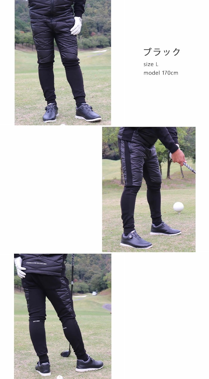 【2024秋冬新作】LUXE/R ラグジュ ゴルフ パンツ ボトムス ロングパンツ ストレッチ フリース 裏起毛 ダウン 切り替え ロングパンツ 長ズボン メンズ レディース M L XL 45762