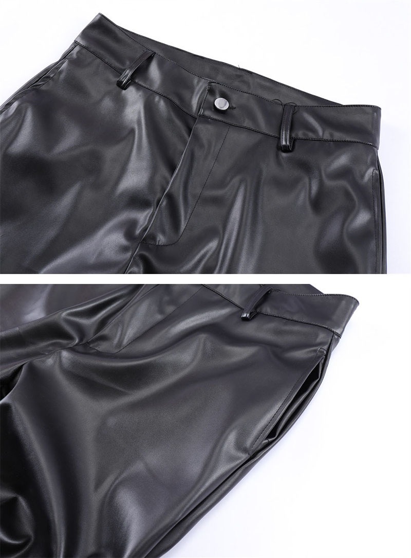 革パンツ メンズ レザーパンツ 革パン ストレッチ フェイクレザー 無地 バイク用 ライダースパンツ 皮パンツ 細身 美脚 秋冬 バイクパンツ 防水 スキニーパンツ PUレザー 防風 無地 ボトムス