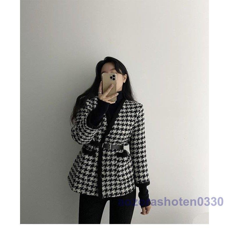 トレンチコート レディース チェスターコート 千鳥柄 ピーコート コート ニット アウター 秋 春 トレンチコート レディース チェスターコート 千鳥柄 ピーコート コート ニット アウター 秋 春
