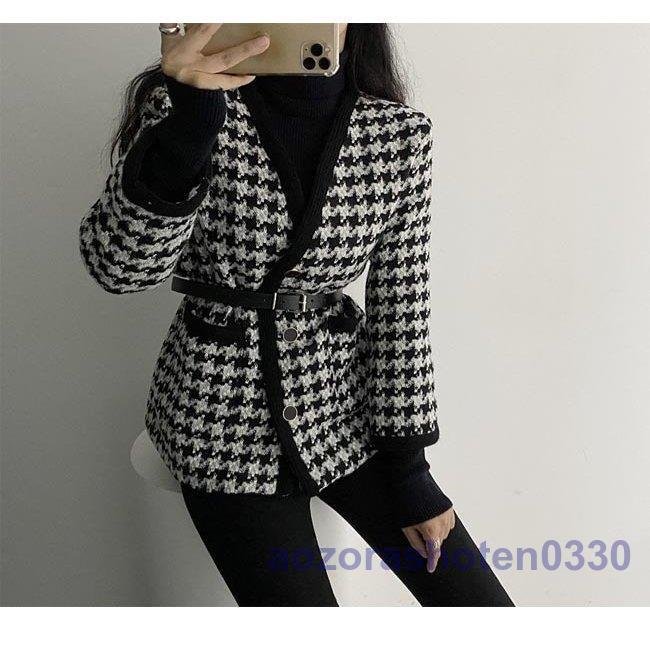 トレンチコート レディース チェスターコート 千鳥柄 ピーコート コート ニット アウター 秋 春 トレンチコート レディース チェスターコート 千鳥柄 ピーコート コート ニット アウター 秋 春
