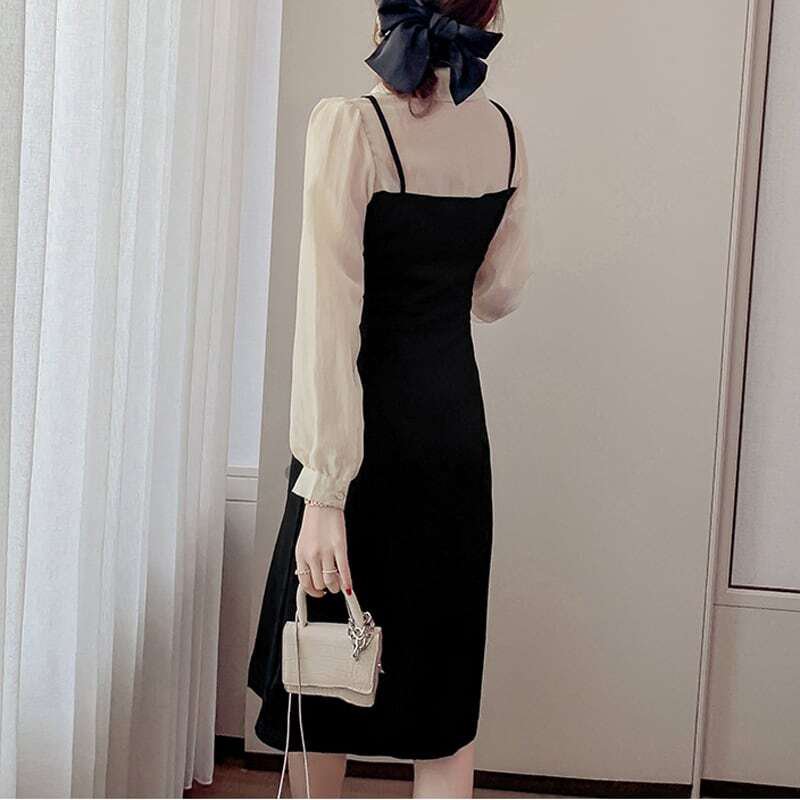 レディース ワンピース フェイクレイヤード 襟付き スリット 長袖 お呼ばれ フォーマル エレガント 大人可愛い ママコーデ ママファッション 韓国系 オルチャン 人気 新作 20代 30代 レディース ワンピース フェイクレイヤード 襟付き スリット 長袖 お呼ばれ フォーマル エレガント 大人可愛い ママコーデ ママファッション 韓国系 オルチャン 人気 新作 20代 30代