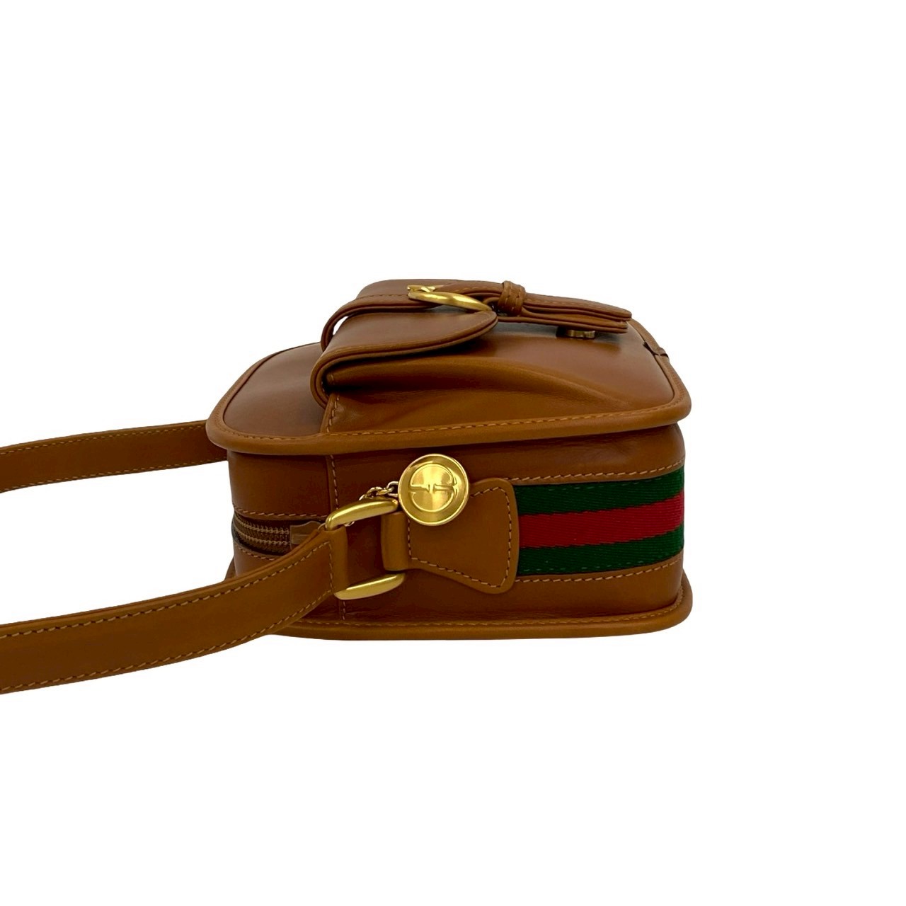 ヴィンテージ シェリーライン GG ロゴ 金具ショルダーバッグ レザー ブラウン 31465 ヴィンテージ シェリーライン GG ロゴ 金具ショルダーバッグ レザー ブラウン 31465