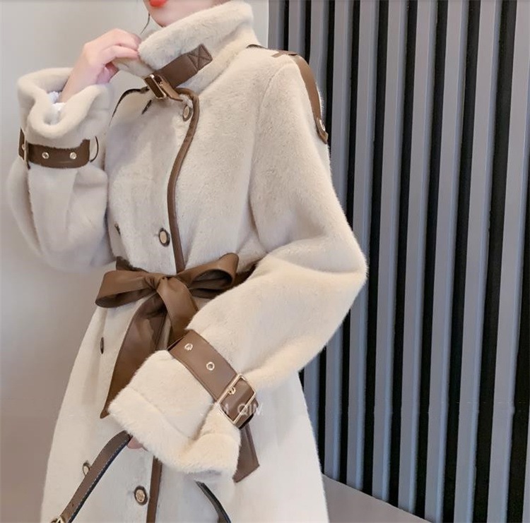 早い者勝ち コート 子羊の毛 暖かい 厚手 イミテーションミンク 気質 快適である スリム