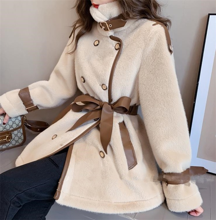 早い者勝ち コート 子羊の毛 暖かい 厚手 イミテーションミンク 気質 快適である スリム