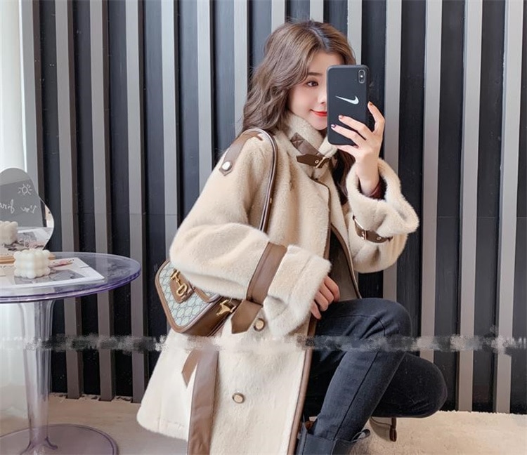 早い者勝ち コート 子羊の毛 暖かい 厚手 イミテーションミンク 気質 快適である スリム