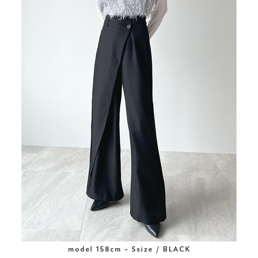 パンツ スラックス ラップパンツ マニッシュ ハイウエスト タック ワイドパンツ レディース きれいめ オフィスカジュアル / ウエストラップスラックス パンツ スラックス ラップパンツ マニッシュ ハイウエスト タック ワイドパンツ レディース きれいめ オフィスカジュアル / ウエストラップスラックス