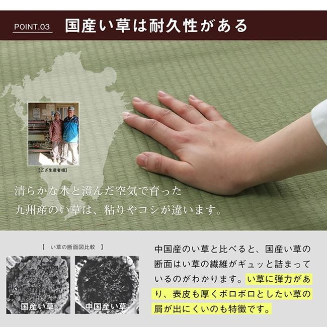 い草カーペット ラグ 撥水 畳の上敷き 三六間 2畳 約182x182cm 畳の上に敷くもの カバー ござ 国産 日本製