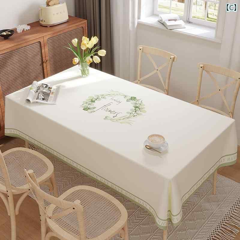 テーブルクロス おしゃれ インテリア ティー コーヒー カバー 家庭 レストラン カフェ 喫茶店 ダイニング 北欧 洗える 不可 防水 耐油性 長方形