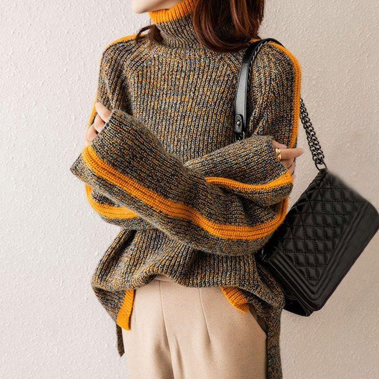 セーター レディース ニット 春秋 トップス タートルネック 長袖 カットソー カジュアル デート おしゃれ UVカット オフィス インナー コーデ 20代 30代 40代