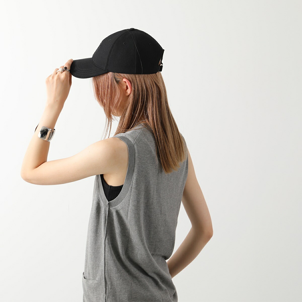 美品・鑑定済★ロエベ　ラバーロゴ　アナグラム　ベースボール　キャップ　黒　59 NEW ERA キャップ 帽子 ニューエラ ベースボールキャップ MLB