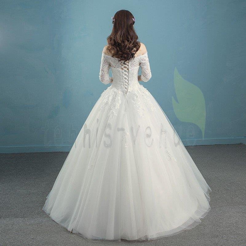 ウエディングドレス 長袖 安い 二次会 ウェディングドレス 結婚式 エンパイア 花嫁 プリンセス 披