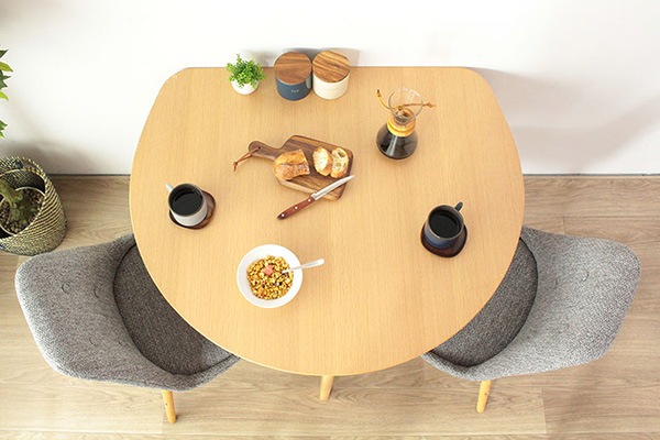 ダイニングテーブル 幅102.5cm 半円 木製 テーブル 食卓 机 ナチュラル 2人掛け 食卓テーブル 木製テーブル つくえ リビングテーブル 北欧 半円テーブル カフェテーブル おしゃれ