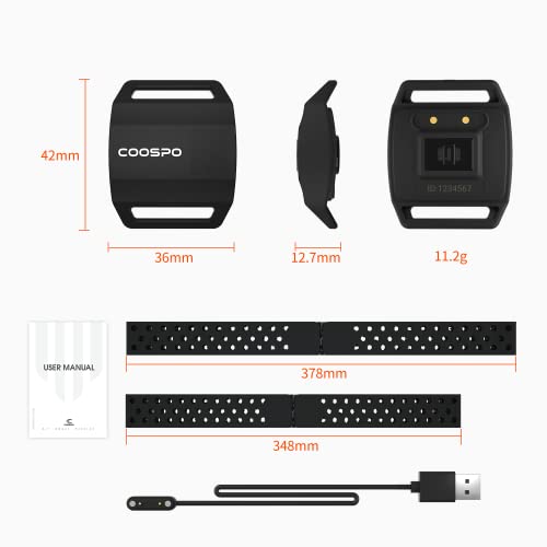 COOSPO 心拍計アームバンド ハートレート 付き光学式心拍センサー サポートスマートフォンとスマートウォッチ Bluetooth およびANT