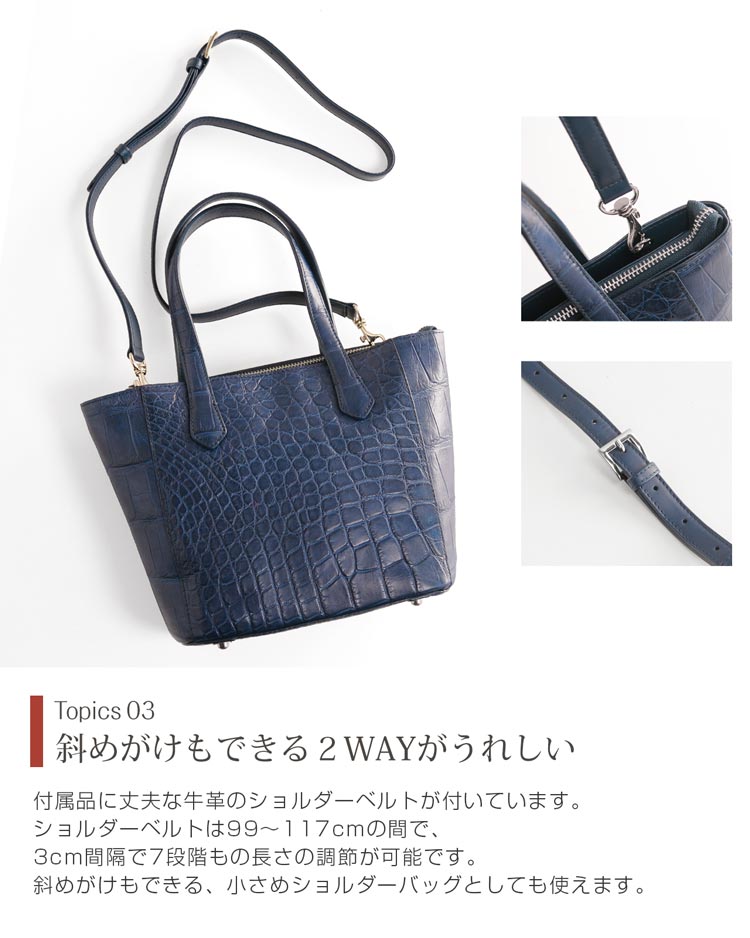 クロコダイルレザーハンドバッグトート型
