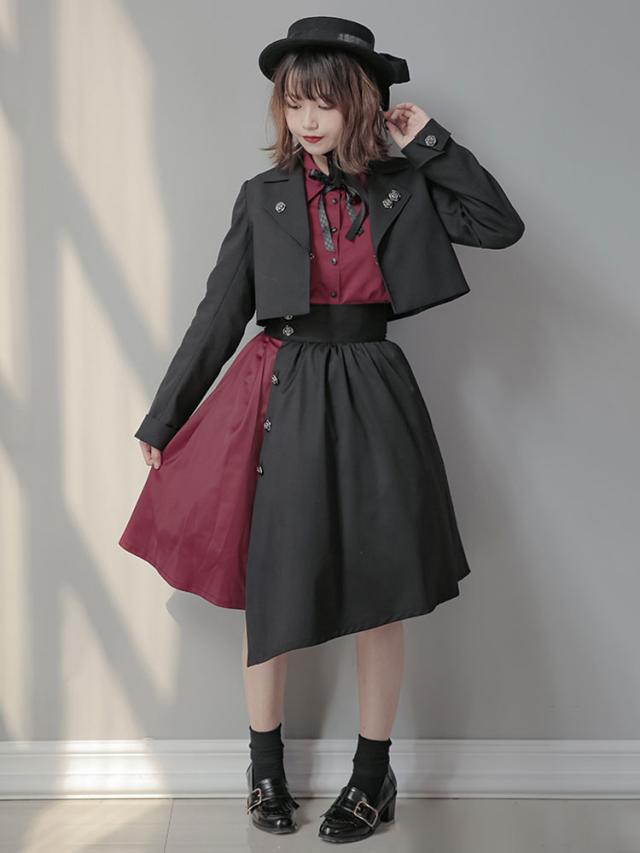 【2点購入で150OFF】【新品開催 】クラシックロリータOPドレス長袖不規則な裾ワンピースドレス