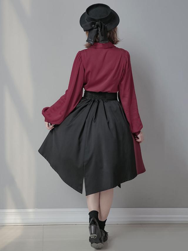 【2点購入で150OFF】【新品開催 】クラシックロリータOPドレス長袖不規則な裾ワンピースドレス