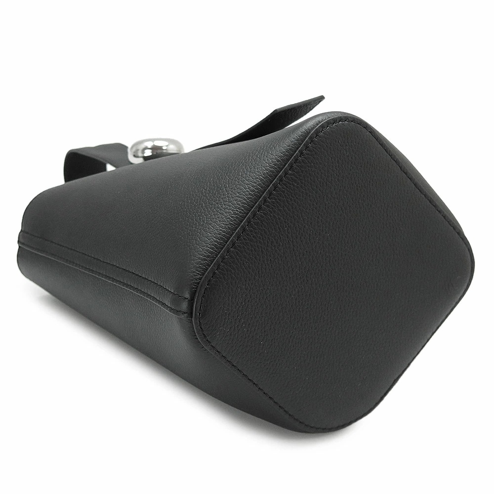 バケットバッグ ミニ レディース AANBBBMX02 1100 ペブル バケツバッグ ハンドバッグ ショルダーバッグ レザー ブラック 黒 2025年春夏新作