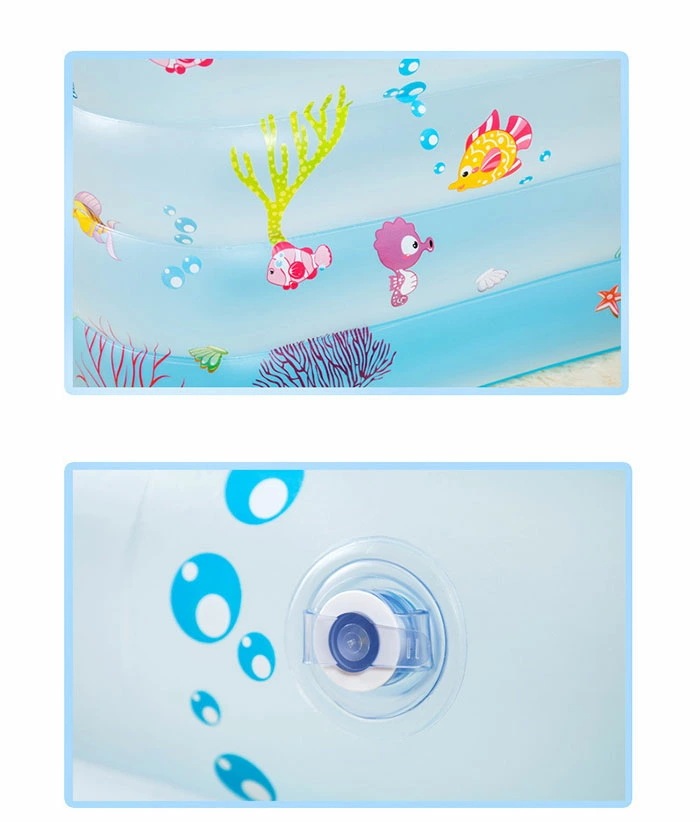 【2枚購入で1oo円OFF】ビニールプール 家庭用プール 子供用プー ルベビープール 女子 男子 baby お風呂 水遊び 練習用 長方形 底に空気 対象年齢3～6歳 140*100*75CM