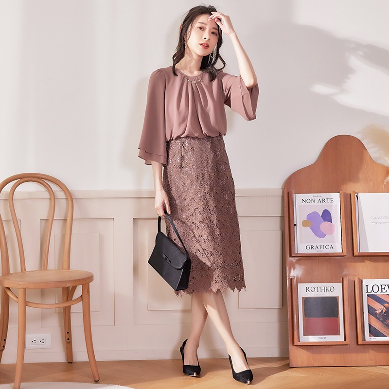 【人気新作】韓国人気品質ドレス パーティードレス 結婚式 韓国版通勤用新型レースカバーアームスリム丸首ワンピース 【人気新作】韓国人気品質ドレス パーティードレス 結婚式 韓国版通勤用新型レースカバーアームスリム丸首ワンピース