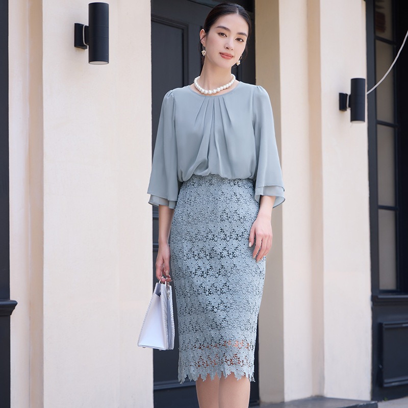 【人気新作】韓国人気品質ドレス パーティードレス 結婚式 韓国版通勤用新型レースカバーアームスリム丸首ワンピース 【人気新作】韓国人気品質ドレス パーティードレス 結婚式 韓国版通勤用新型レースカバーアームスリム丸首ワンピース