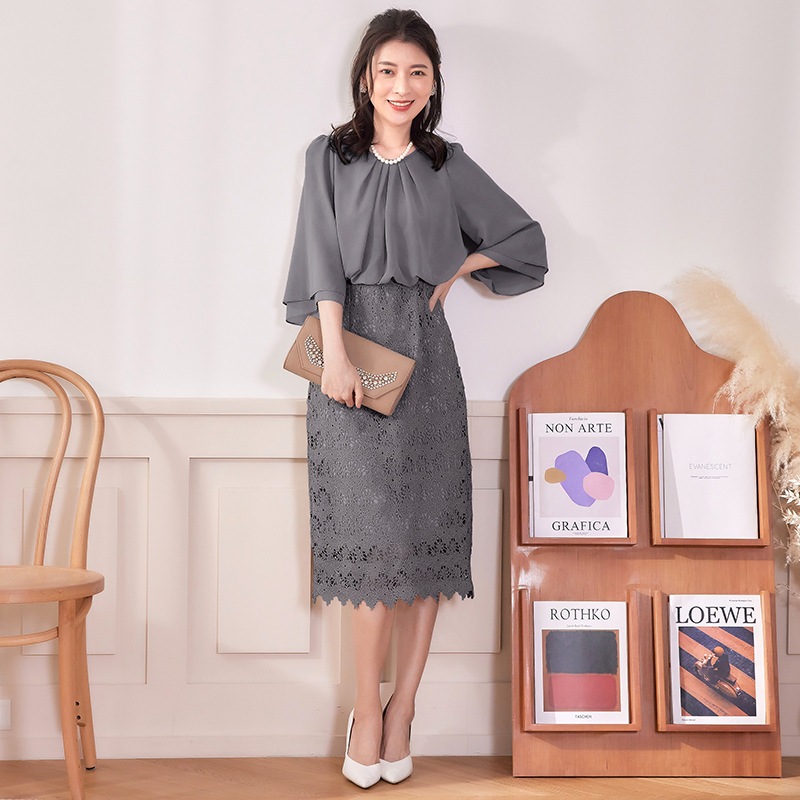 【人気新作】韓国人気品質ドレス パーティードレス 結婚式 韓国版通勤用新型レースカバーアームスリム丸首ワンピース 【人気新作】韓国人気品質ドレス パーティードレス 結婚式 韓国版通勤用新型レースカバーアームスリム丸首ワンピース