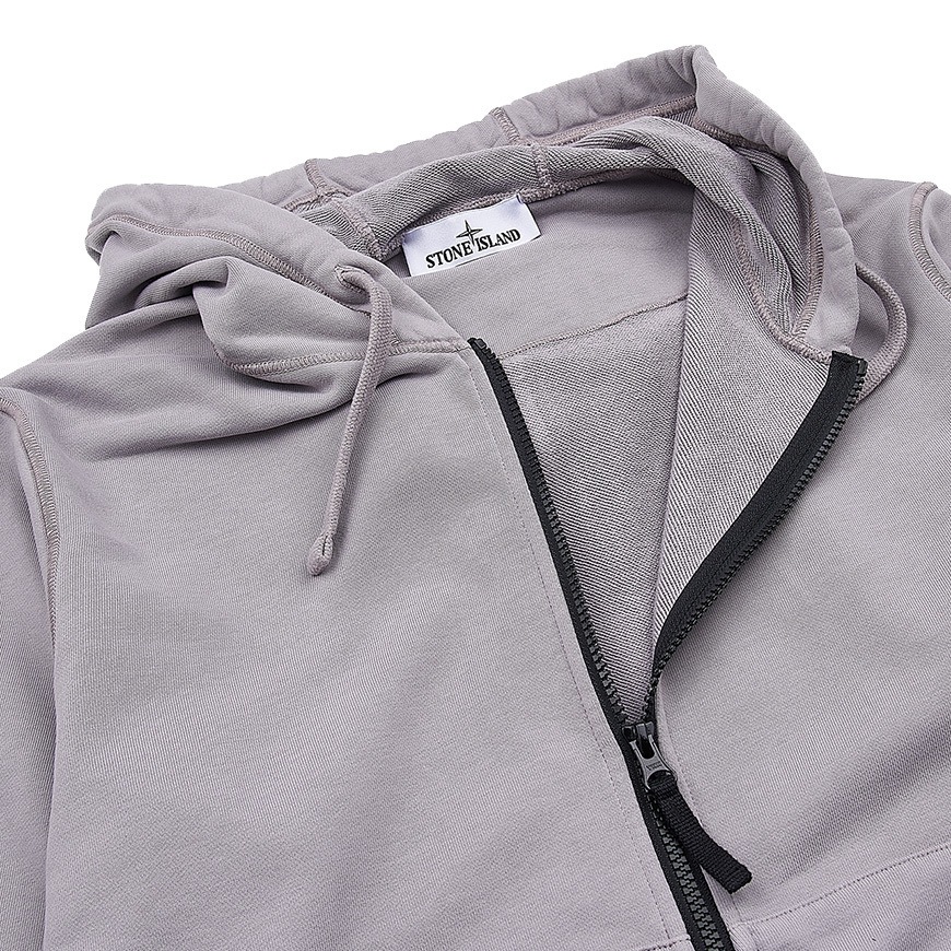 STONE ISLAND】コットン フリース フードジップアップ フード付き