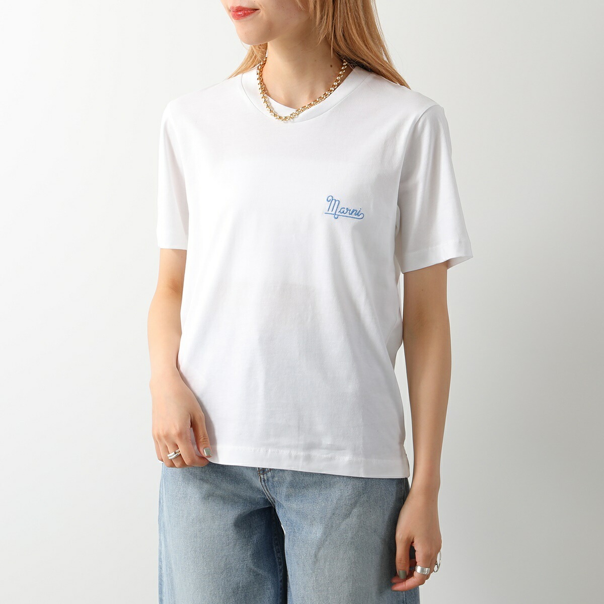 MARNI マルニ Tシャツ 【1枚単品】THJE0211X0 UTCZ68 レディース 半袖 クルーネック カットソー コットン ロゴ刺繍 カラー3色 MARNI マルニ Tシャツ 【1枚単品】THJE0211X0 UTCZ68 レディース 半袖 クルーネック カットソー コットン ロゴ刺繍 カラー3色