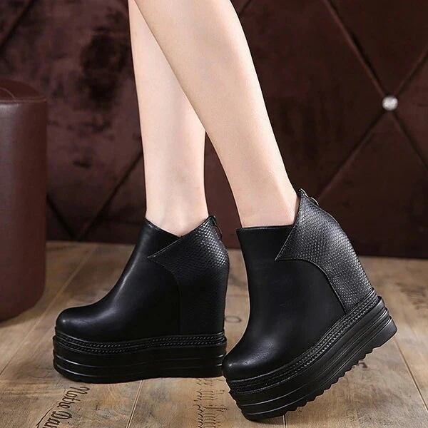 12cm ヒール11cm ショートブーツ インヒールブーツ 厚底ブーツ 14cm バックジップ 12cm ヒール11cm ショートブーツ インヒールブーツ 厚底ブーツ 14cm バックジップ