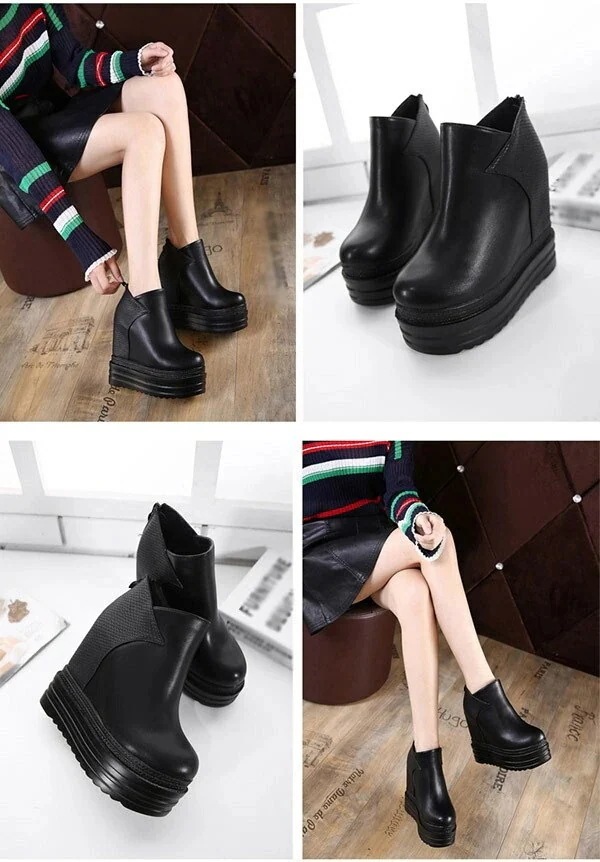 12cm ヒール11cm ショートブーツ インヒールブーツ 厚底ブーツ 14cm バックジップ 12cm ヒール11cm ショートブーツ インヒールブーツ 厚底ブーツ 14cm バックジップ