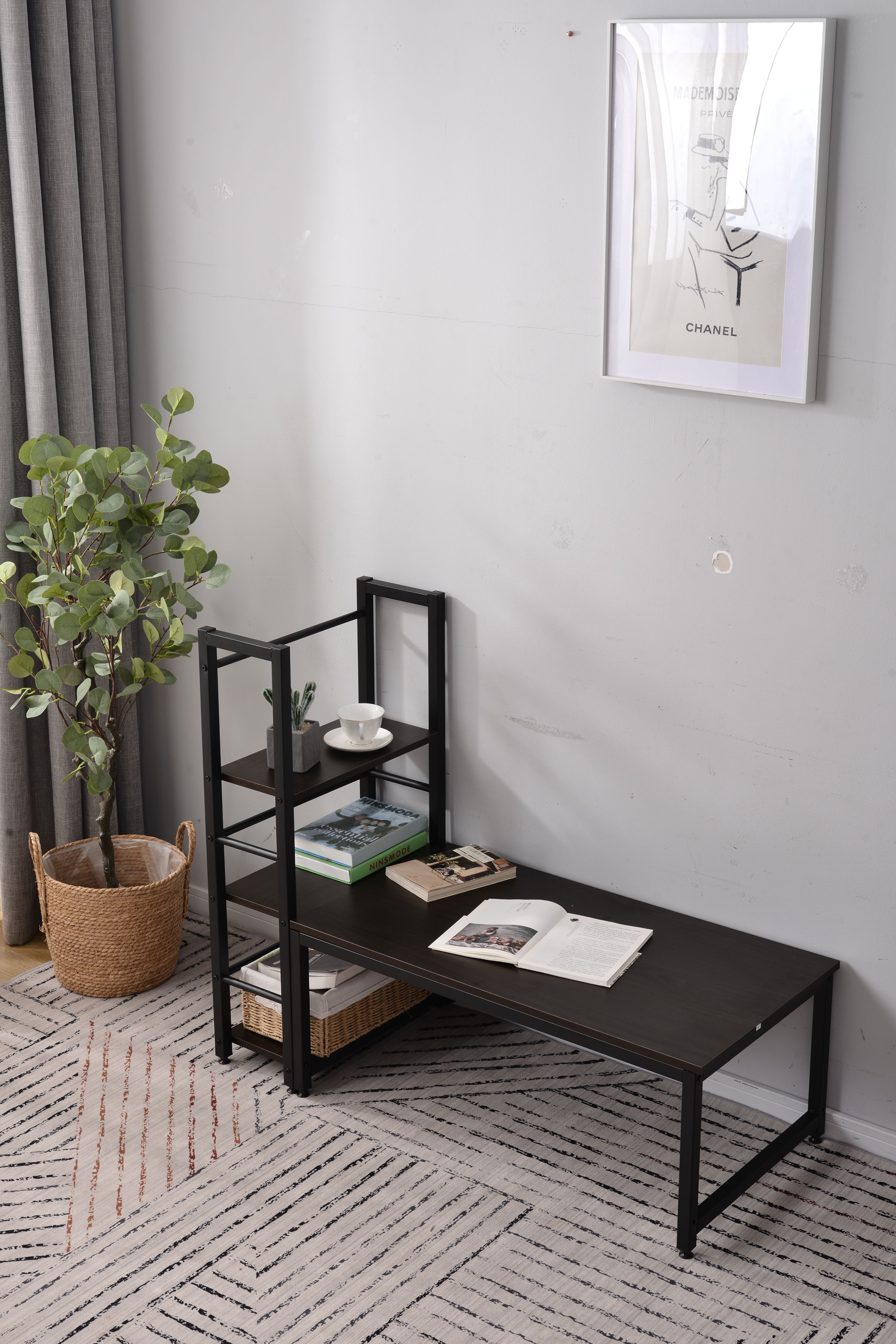 【ホワイト】 ロータイプデスク パソコンデスク 実用な一体分離両用 溢れる天然木の魅力 省スペース 3段シェルフ付 座デスク ミシン台 【ホワイト】 ロータイプデスク パソコンデスク 実用な一体分離両用 溢れる天然木の魅力 省スペース 3段シェルフ付 座デスク ミシン台